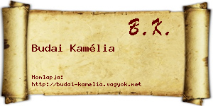 Budai Kamélia névjegykártya